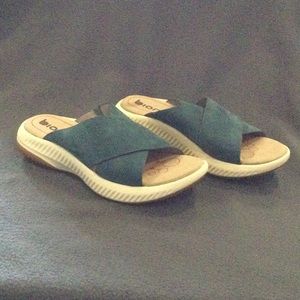 Teal Suede Bionica Sandals/Slides